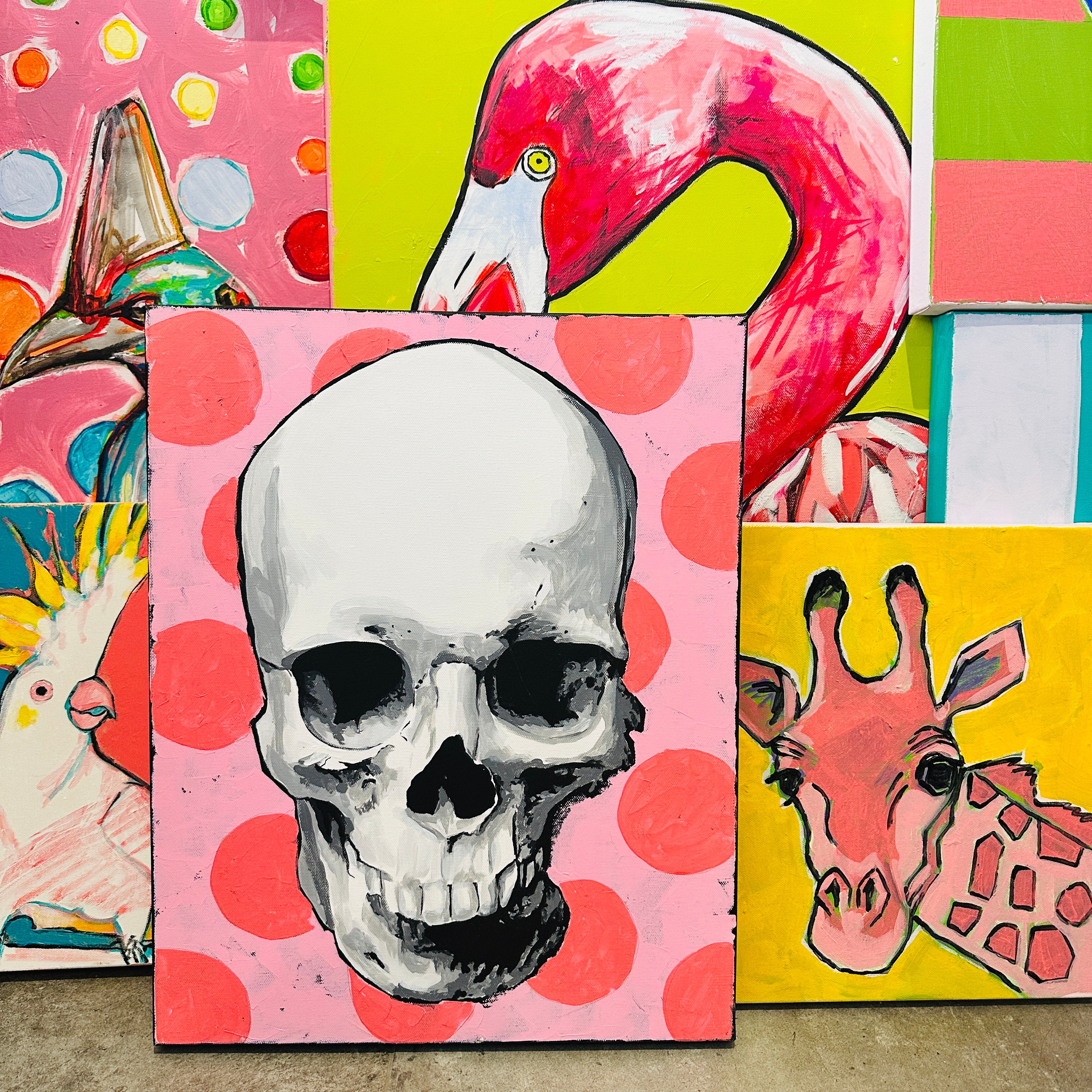 One of a KIND Painting on Canvas SKULL