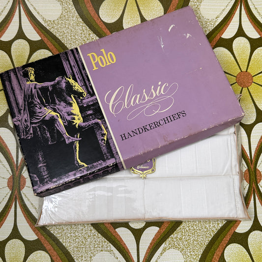 POLO Classic Handkerchiefs Hankies MENS Vintage