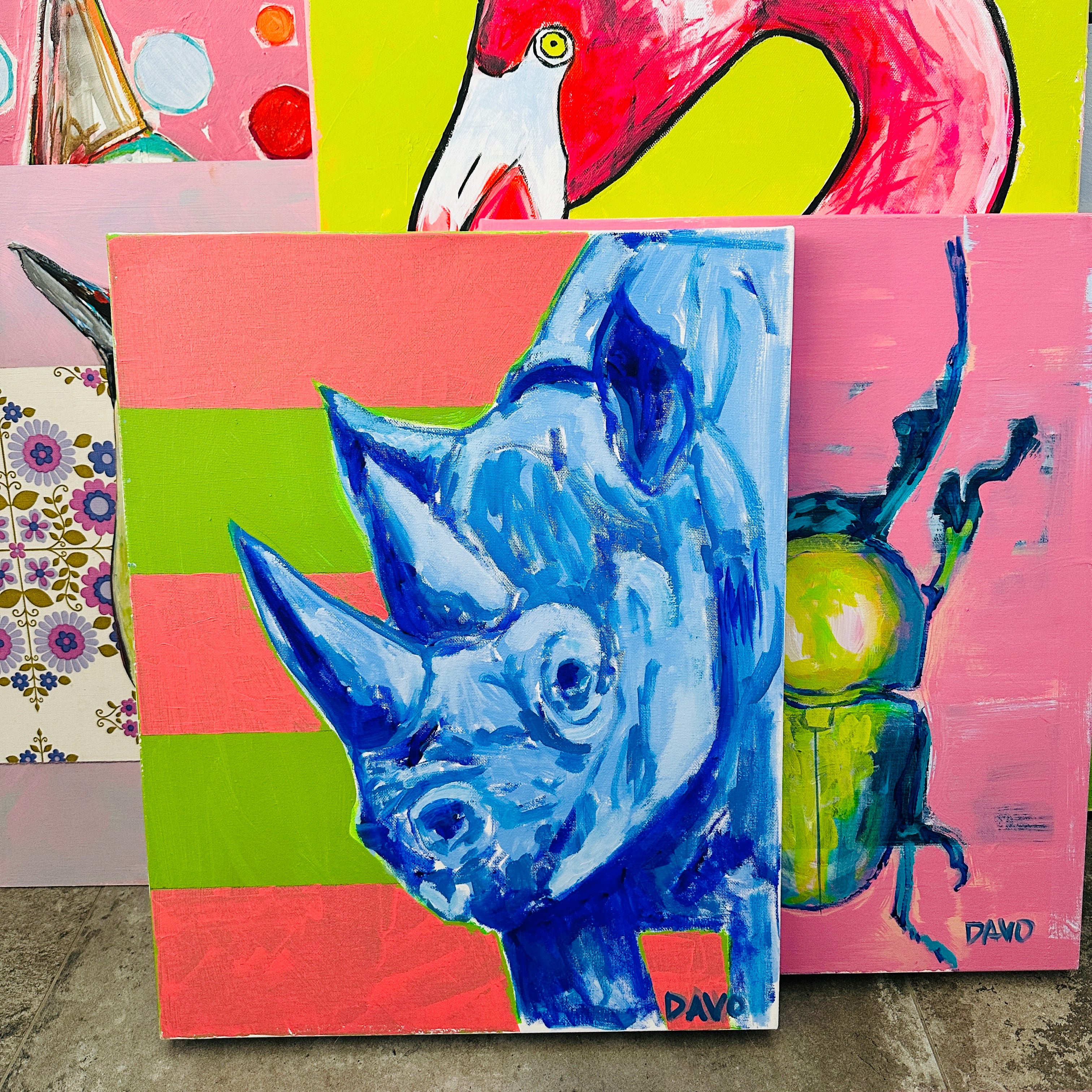 Cool One of a KIND Painting RHINO