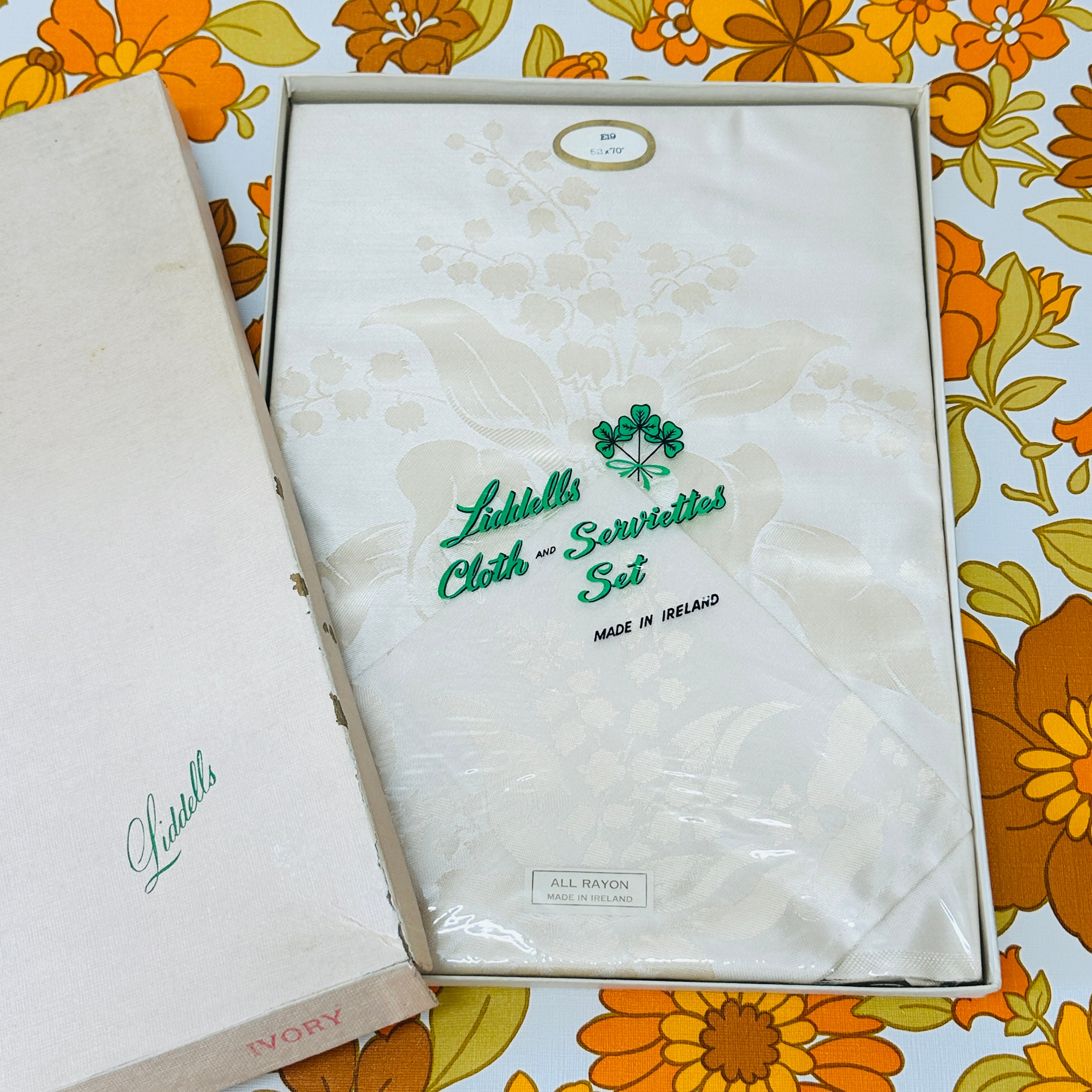 Boxed Vintage Irish Tablecloth LIDDELLS