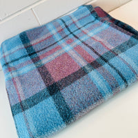 Vintage Blue Checked Blanket