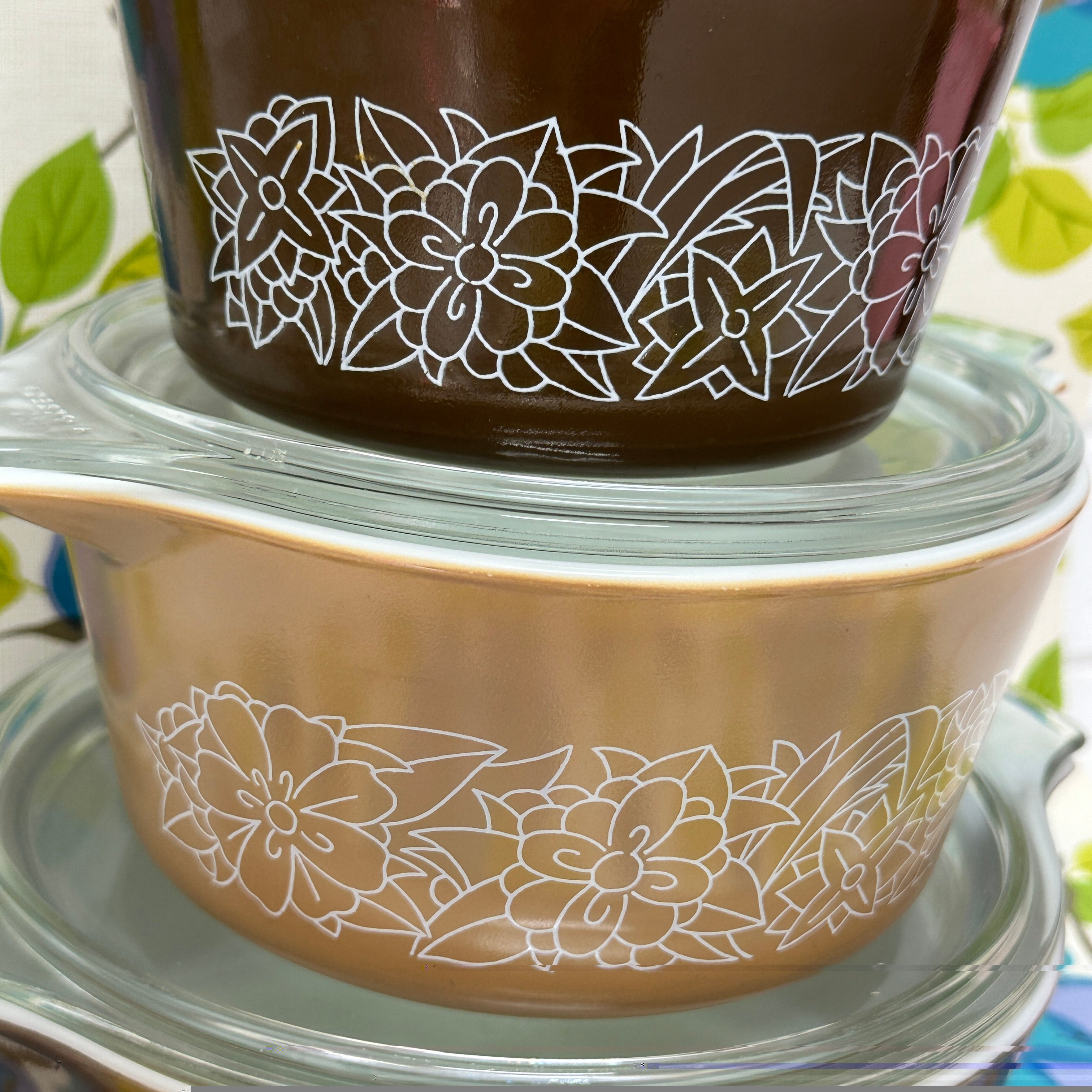 FULL Set of WOODLANDS Pyrex Casserole Dishes