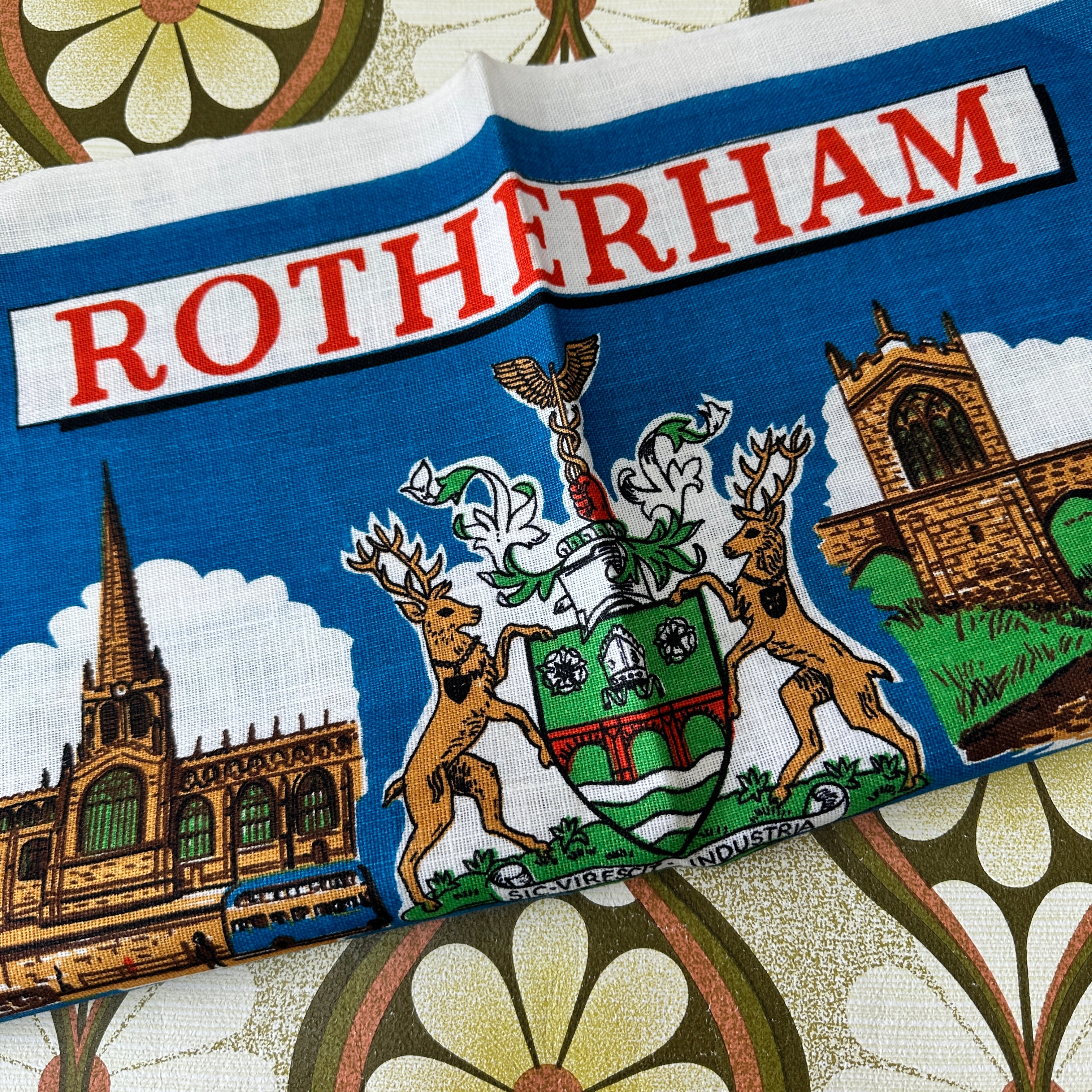 Rotherham Vintage Unused Tea Towel