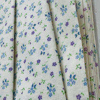 By Metre | Blue & Purple Floral Cotton Fabric | 110cm Wide
