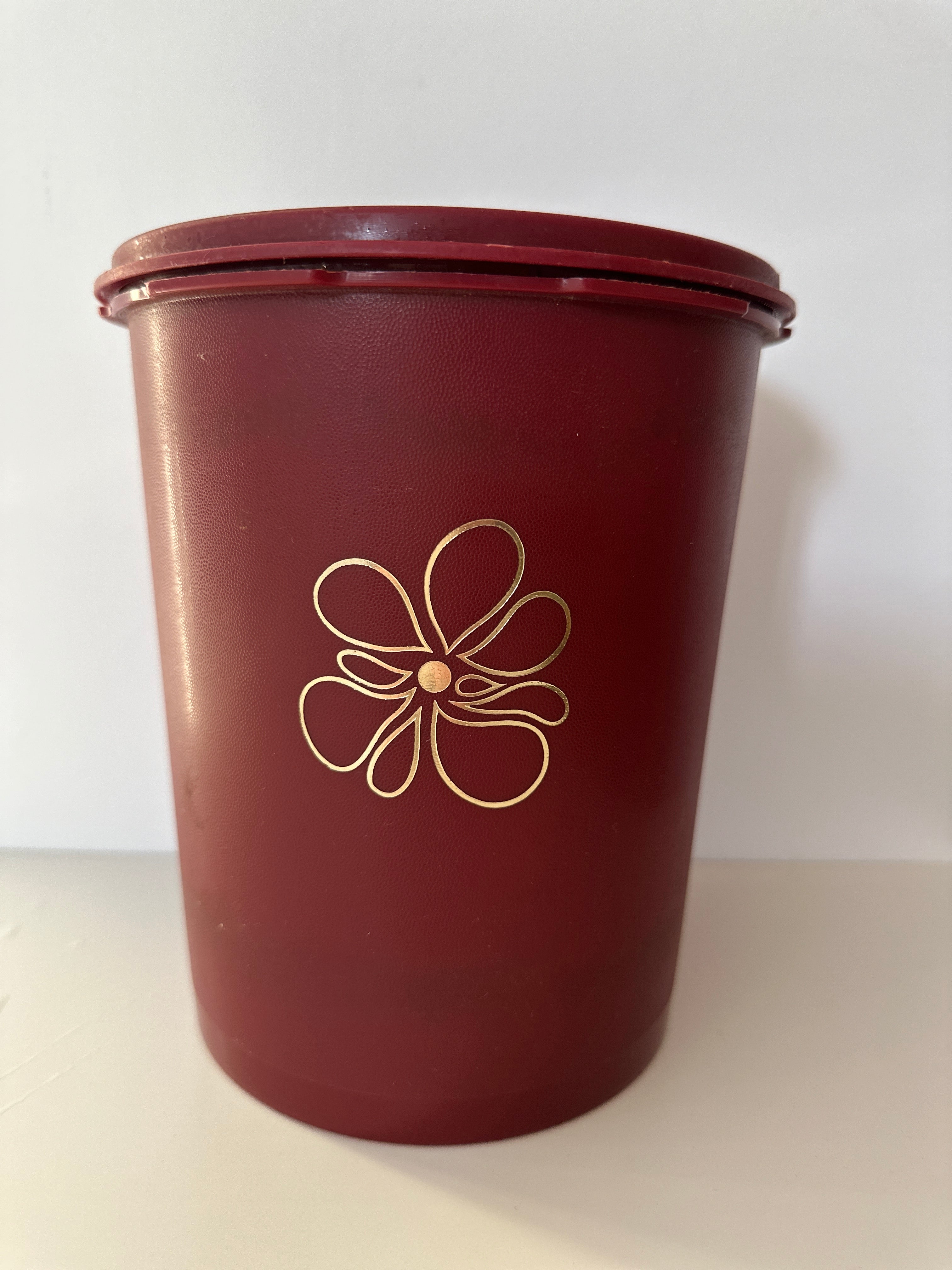 Vintage Maroon Tupperware Container