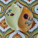 Vintage Harmony Staffordshire Divided Serving Platter | Yellow & Orange Poppies | 23cm