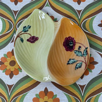 Vintage Harmony Staffordshire Divided Serving Platter | Yellow & Orange Poppies | 23cm