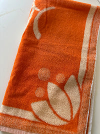 Orange Vintage NOS Cotton Bath Towel