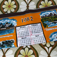 Vintage 1982 Australia Calendar Tea Towel Unused