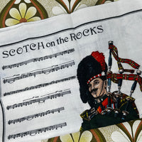 Vintage Irish Linen "Scotch on the Rocks" Tea Towel