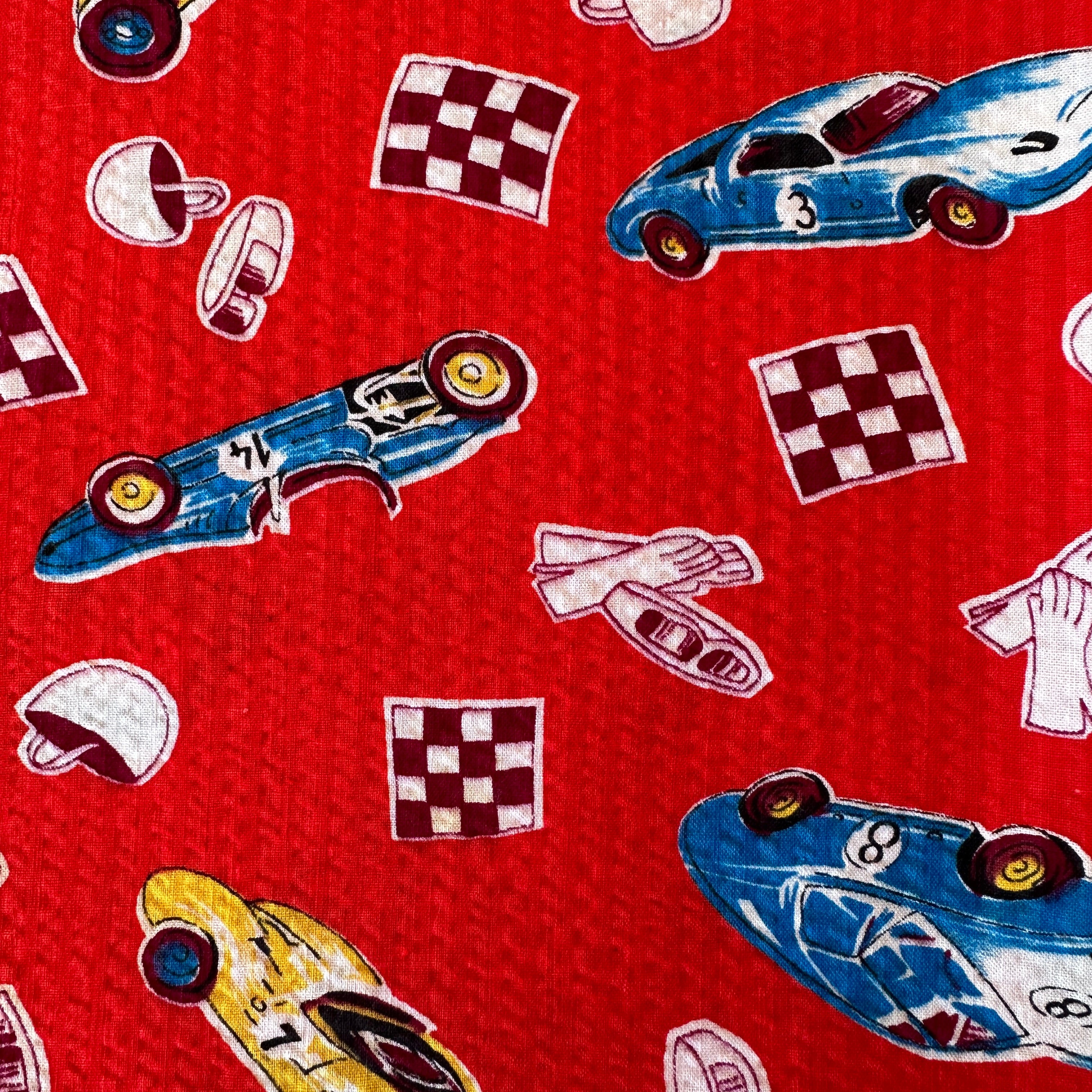 220cms Kids Vintage Novelty Fabric Racing Cars