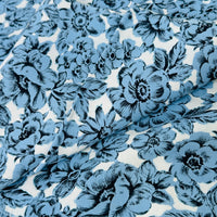260cm | Vintage Blue Floral Cotton Fabric