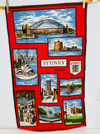 Vintage Unused Sydney Australia Linen Tea Towel