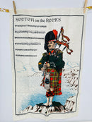 Vintage Irish Linen "Scotch on the Rocks" Tea Towel