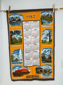 Vintage 1982 Australia Calendar Tea Towel Unused