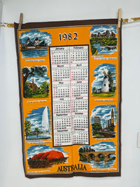 Vintage 1982 Australia Calendar Tea Towel Unused