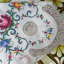Vintage Handmade Linen Tablecloth | 250cm
