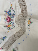 Vintage Handmade Linen Tablecloth | 250cm