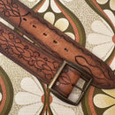 Vintage Tooled Leather Ladies Belt