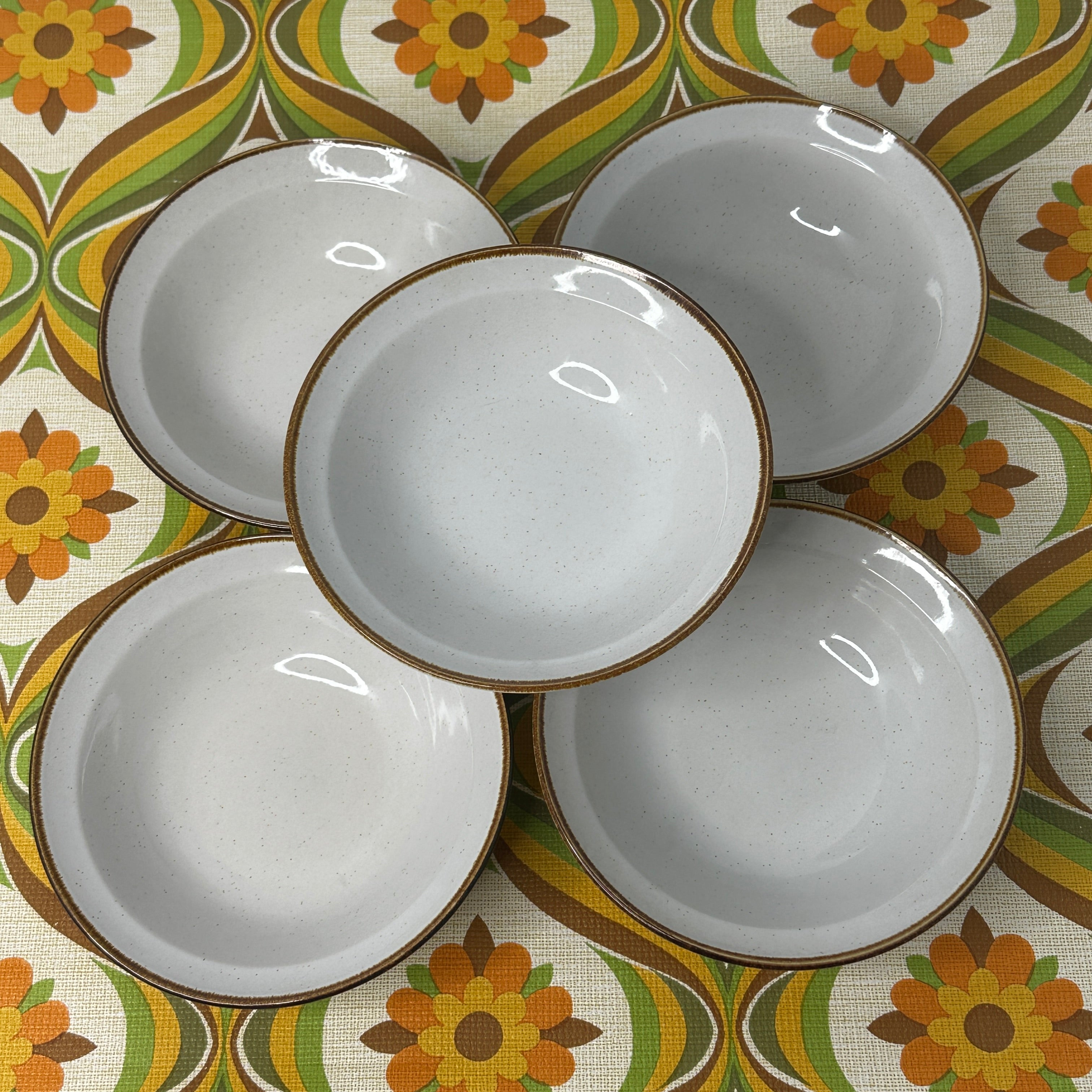 Vintage Japanese Stoneware Bowls | Set of 5