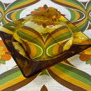 Vintage Amber Glass Ashtray | Retro | 14cm