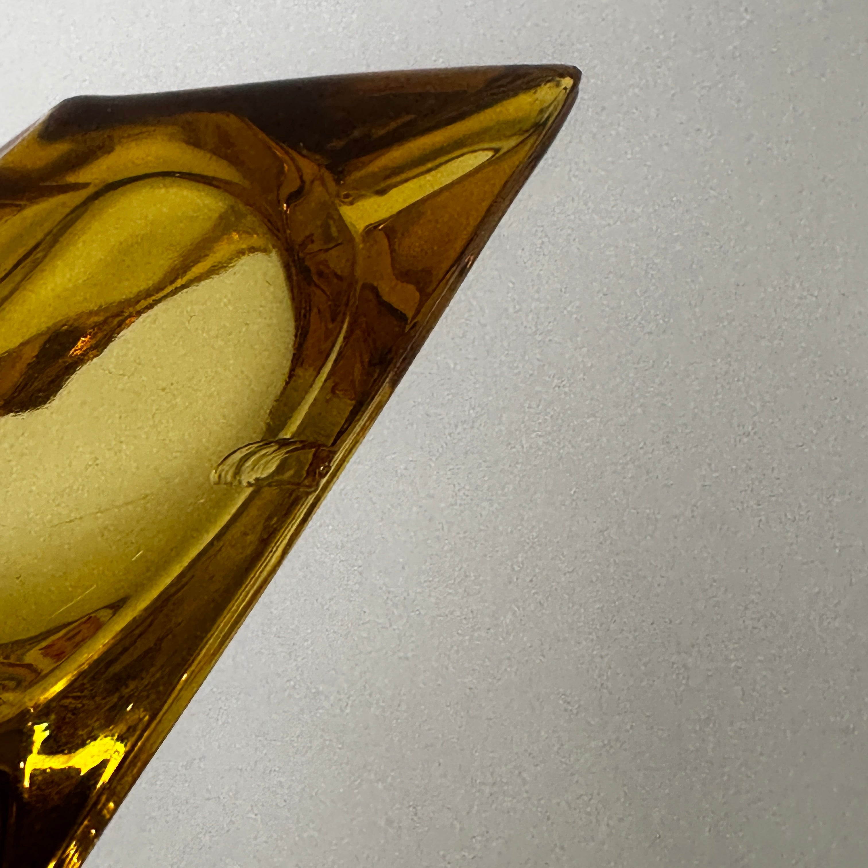 Vintage Amber Glass Ashtray | Retro | 14cm