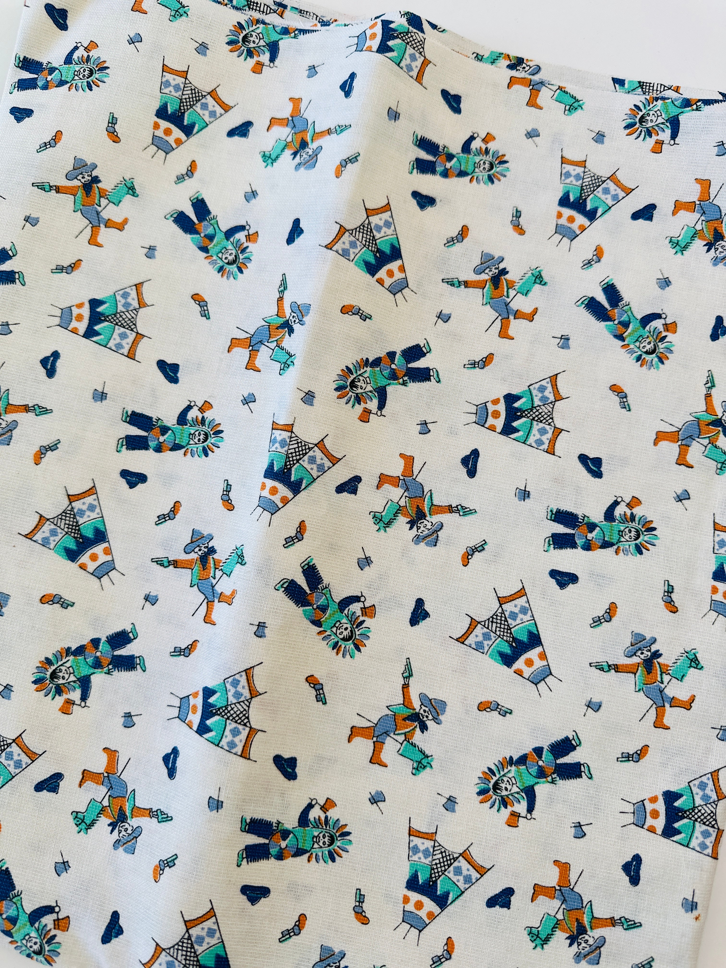 240cms Cowboy Vintage Cotton Fabric