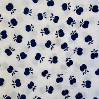 140cms Vintage Navy Apple Cotton Fabric