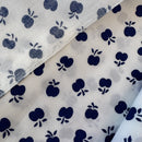 140cms Vintage Navy Apple Cotton Fabric