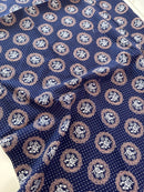 225cms Navy Blue Vintage Cotton Fabric