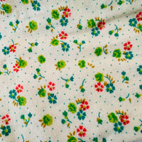 290cms Sweet Vintage Flannelette Green & Yellow Floral Fabric