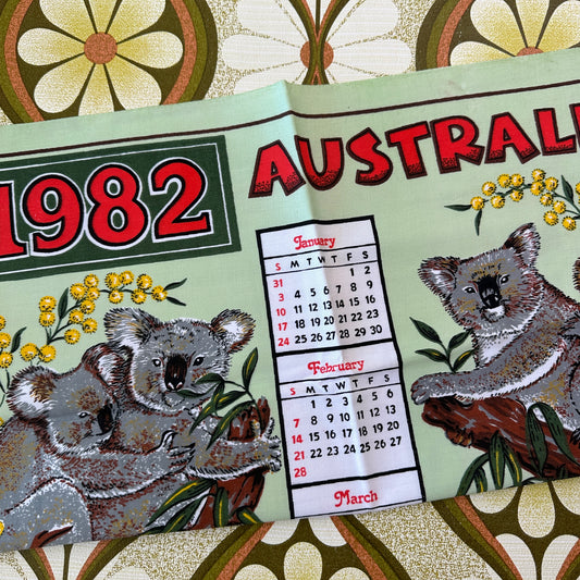 1982 Vintage Australia Tea Towel Cotton