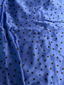 290cms Vintage Nylon Blue Polka Dot Fabric