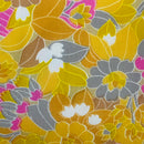 170cm | Vintage 1960s Floral Cotton Fabric | Retro Mod Print
