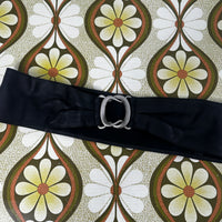 Vintage Wide Black Waist Belt | 10cm Wide | Approx. 106cm