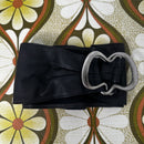 Vintage Wide Black Waist Belt | 10cm Wide | Approx. 106cm