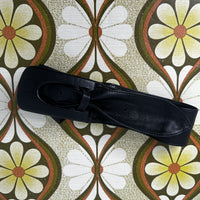 LOOP Black Leather Belt | 6.5cm Wide | Adjustable 85cm to 95cm