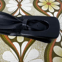 LOOP Black Leather Belt | 6.5cm Wide | Adjustable 85cm to 95cm