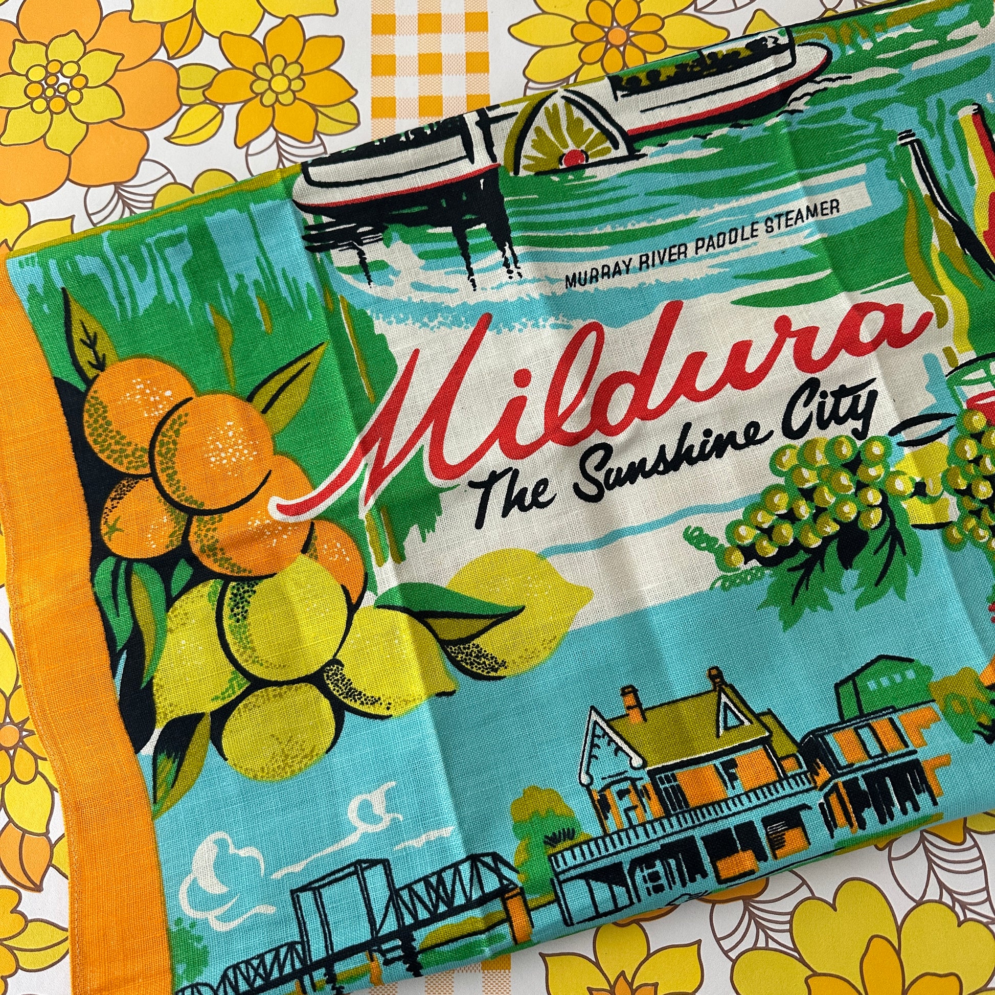 MILDURA Pure Linen Collectable Tea Towel Pink Peacock