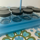 RETRO Blue Spice Jar Caddy