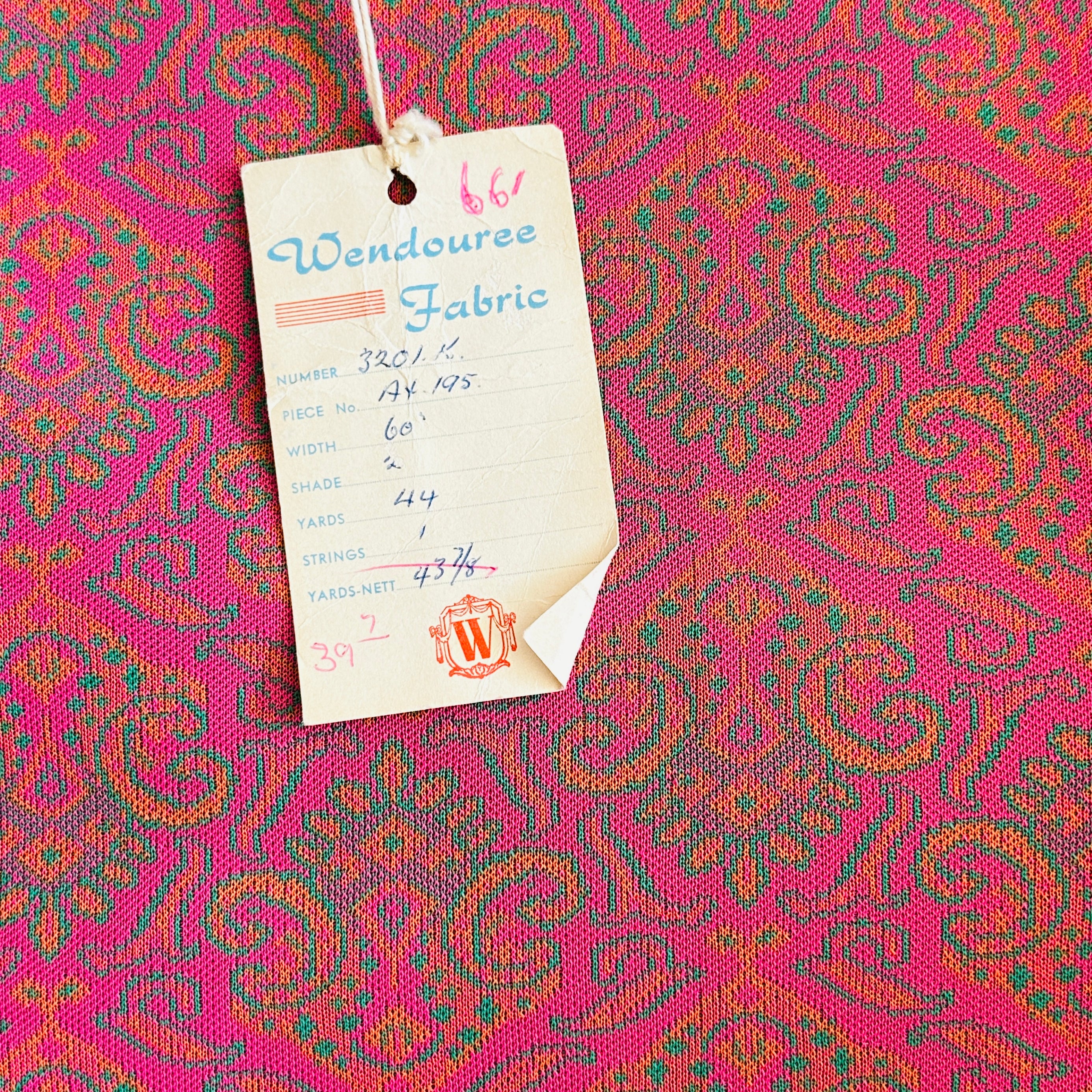 260cms Vintage RETRO Crimplene FABRIC Bright Pink