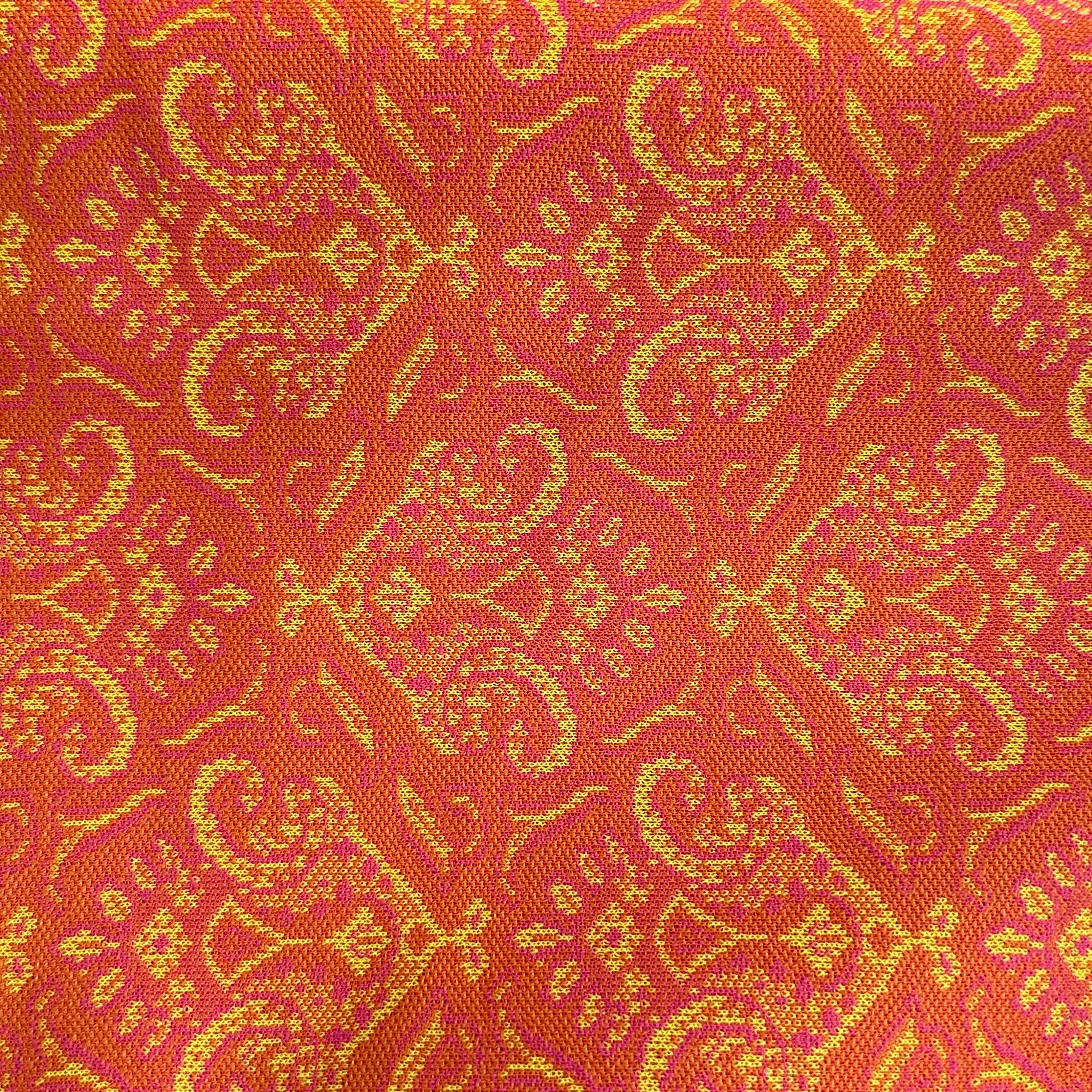 220cms Vintage RETRO Crimplene FABRIC Bright Orange