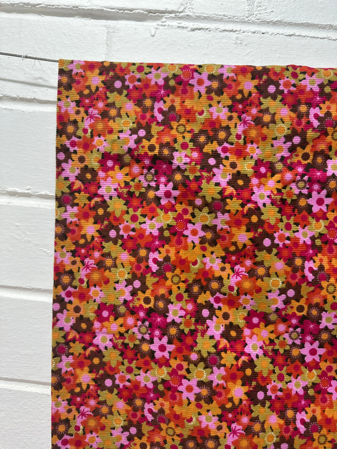 145cms Cotton Floral Cord Fabric