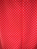 165cms Vintage RETRO Crimplene FABRIC Bright Red