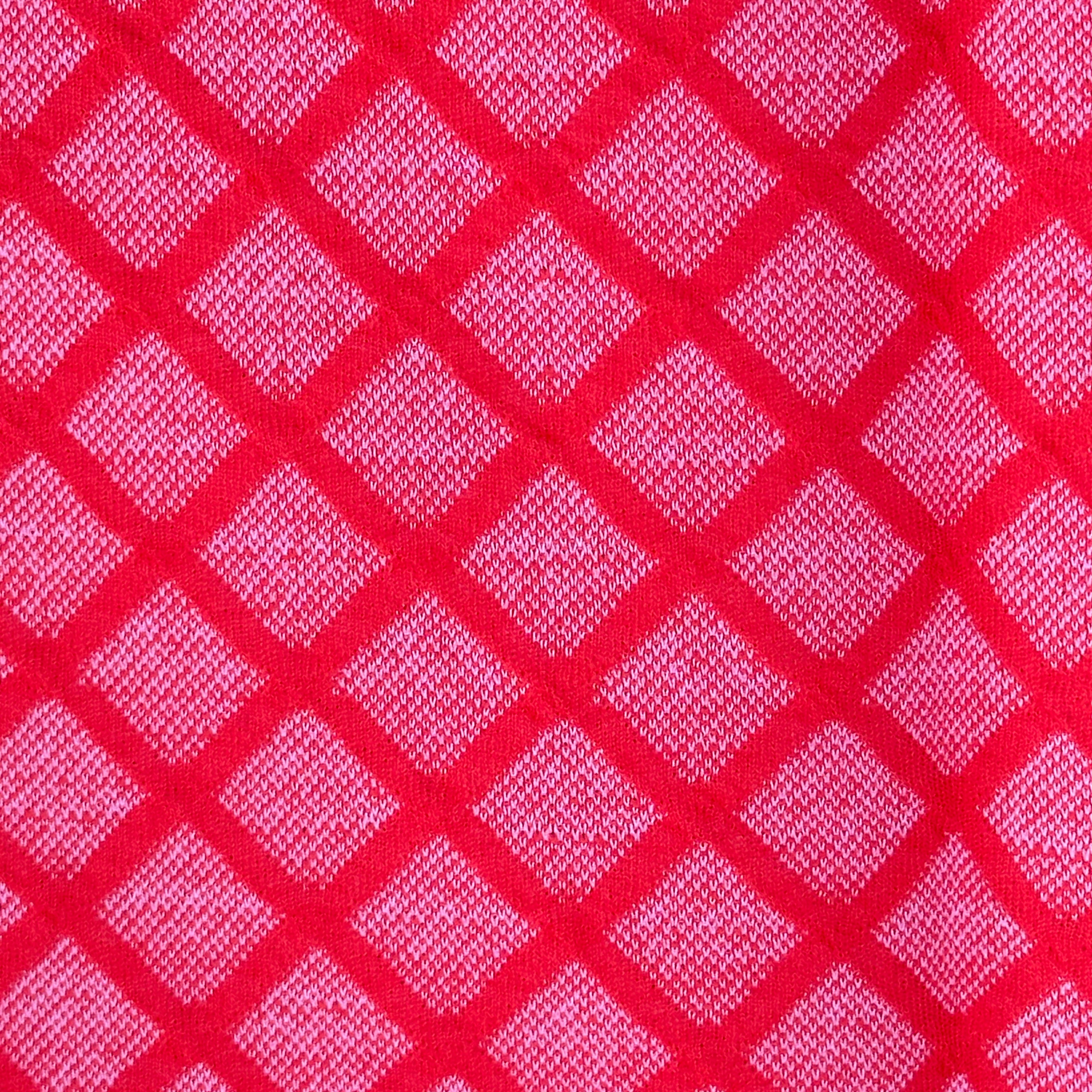 165cms Vintage RETRO Crimplene FABRIC Bright Red