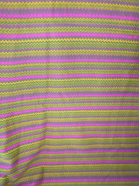 160cms Vintage RETRO Crimplene FABRIC Bright Multi Colour