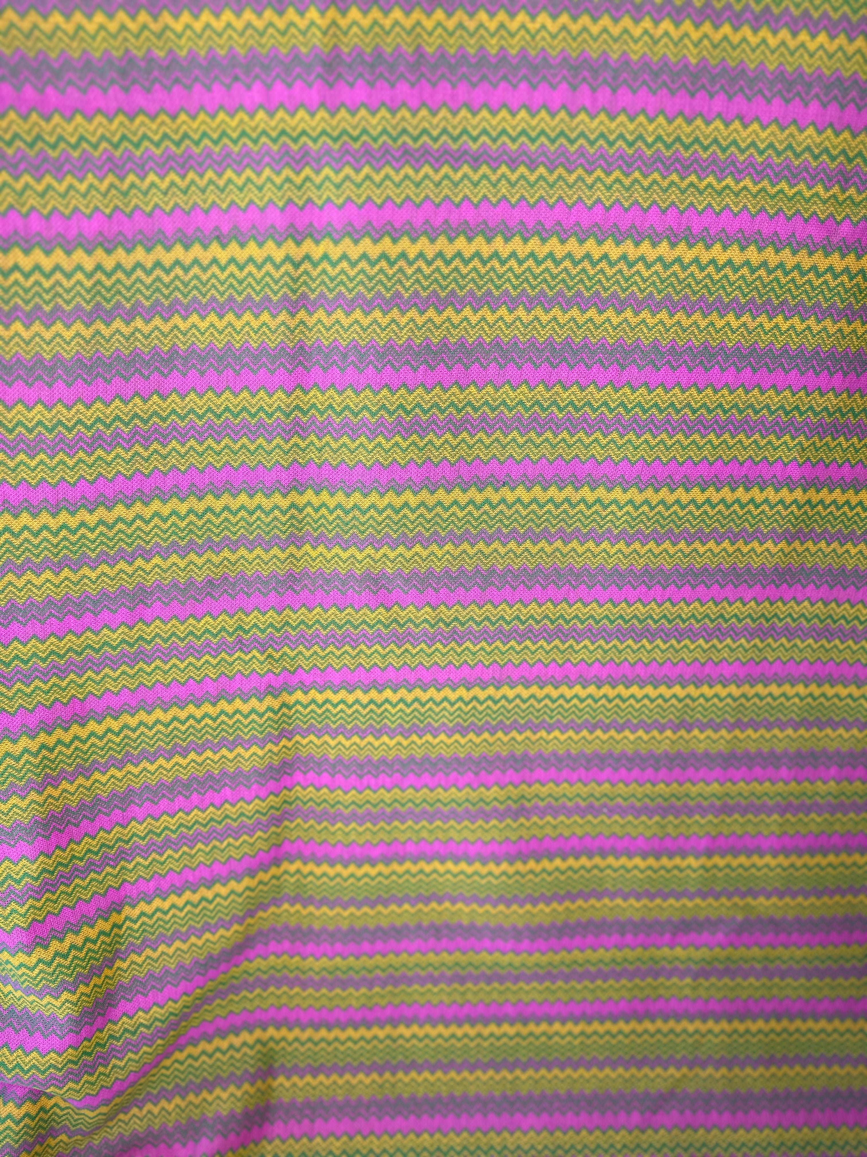 160cms Vintage RETRO Crimplene FABRIC Bright Multi Colour