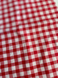 120cms Vintage Cotton Gingham FABRIC RED