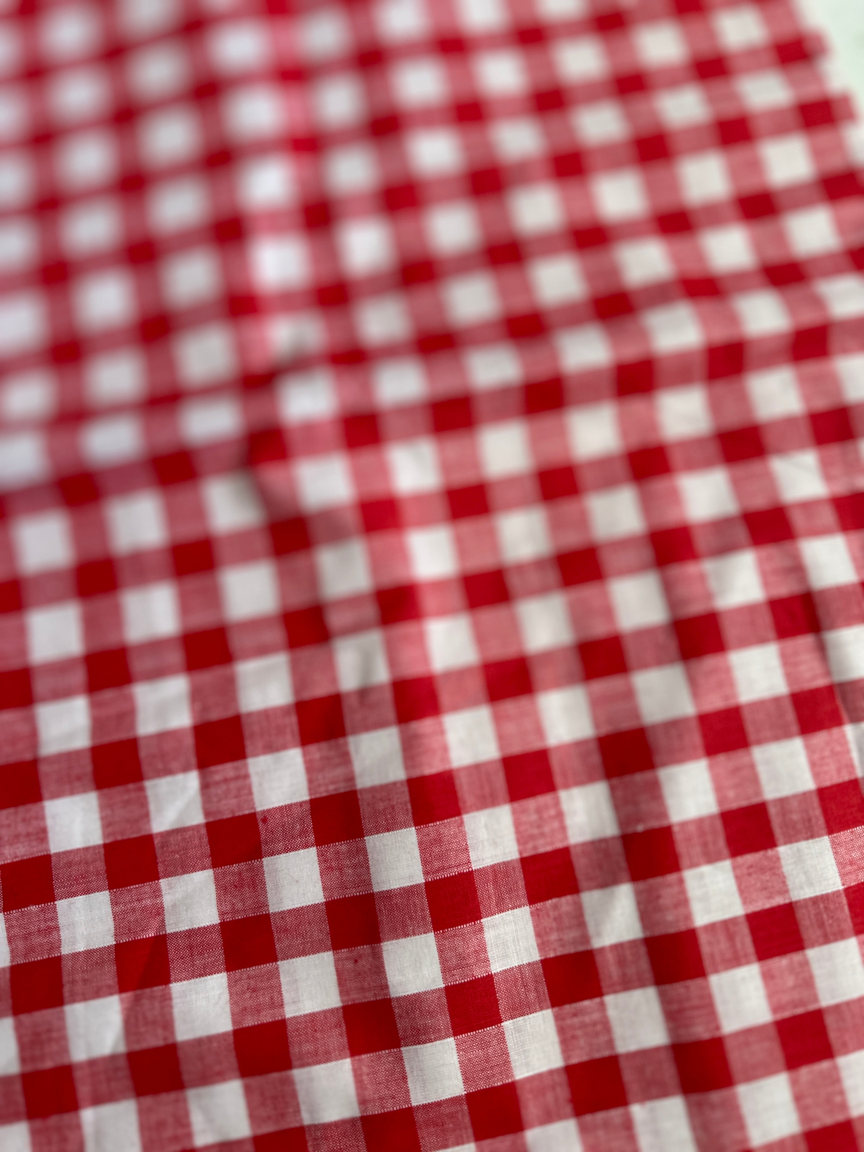 120cms Vintage Cotton Gingham FABRIC RED