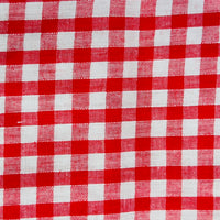 220cms Vintage Cotton Gingham FABRIC RED